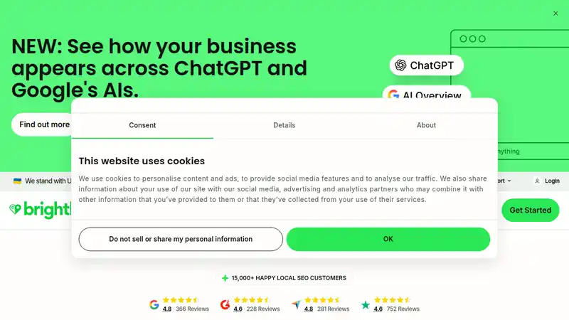 The BrightLocal website