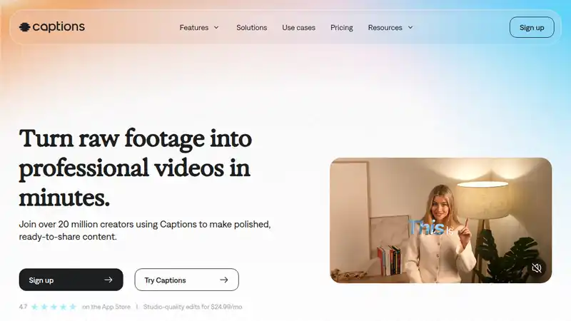 The Captions website