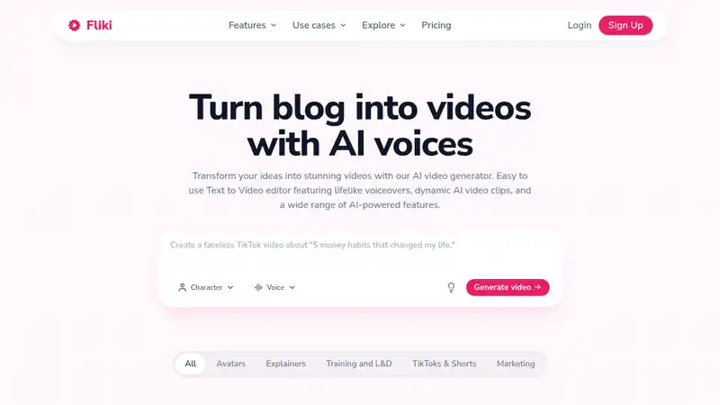 The Fliki website