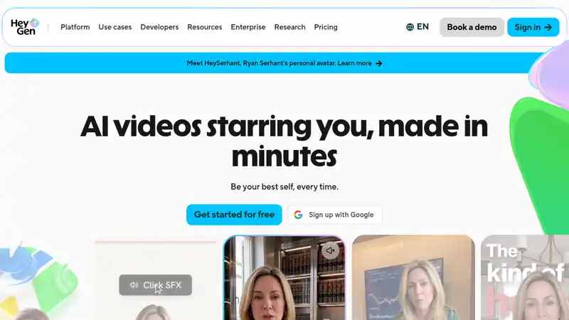 The HeyGen website