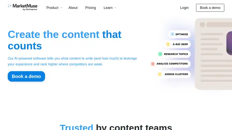 The MarketMuse website
