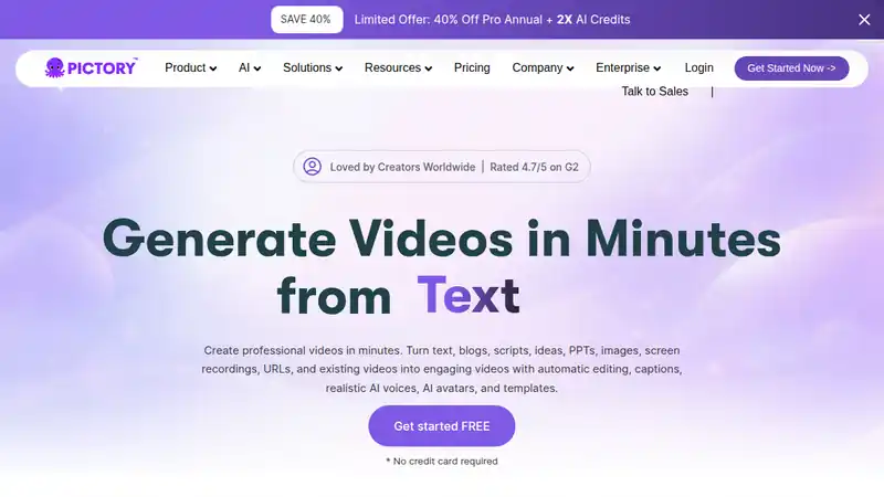 The Pictory website