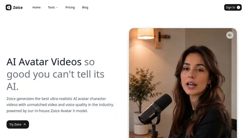The Zoice website